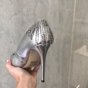 Silver high heels
